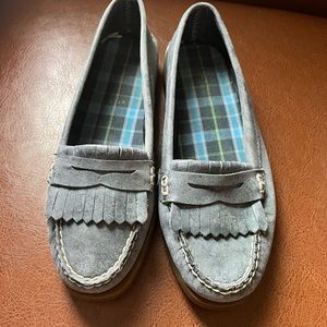 Sperry Top Sider Kiltie Penny Loafer Blue Gray Leather